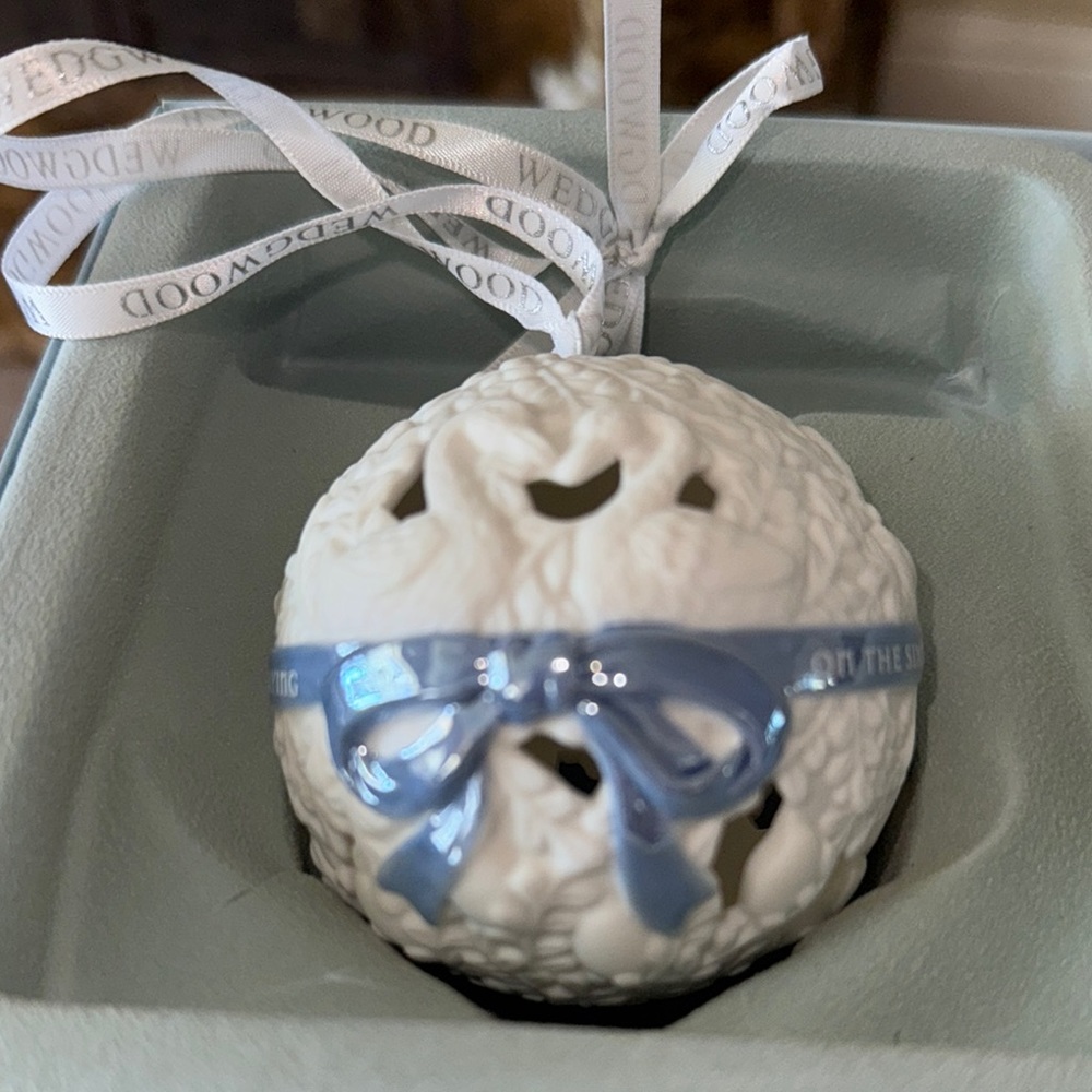 Wedgwood Blue and White Holiday Ornament “on the 12 days of… 6th day”
